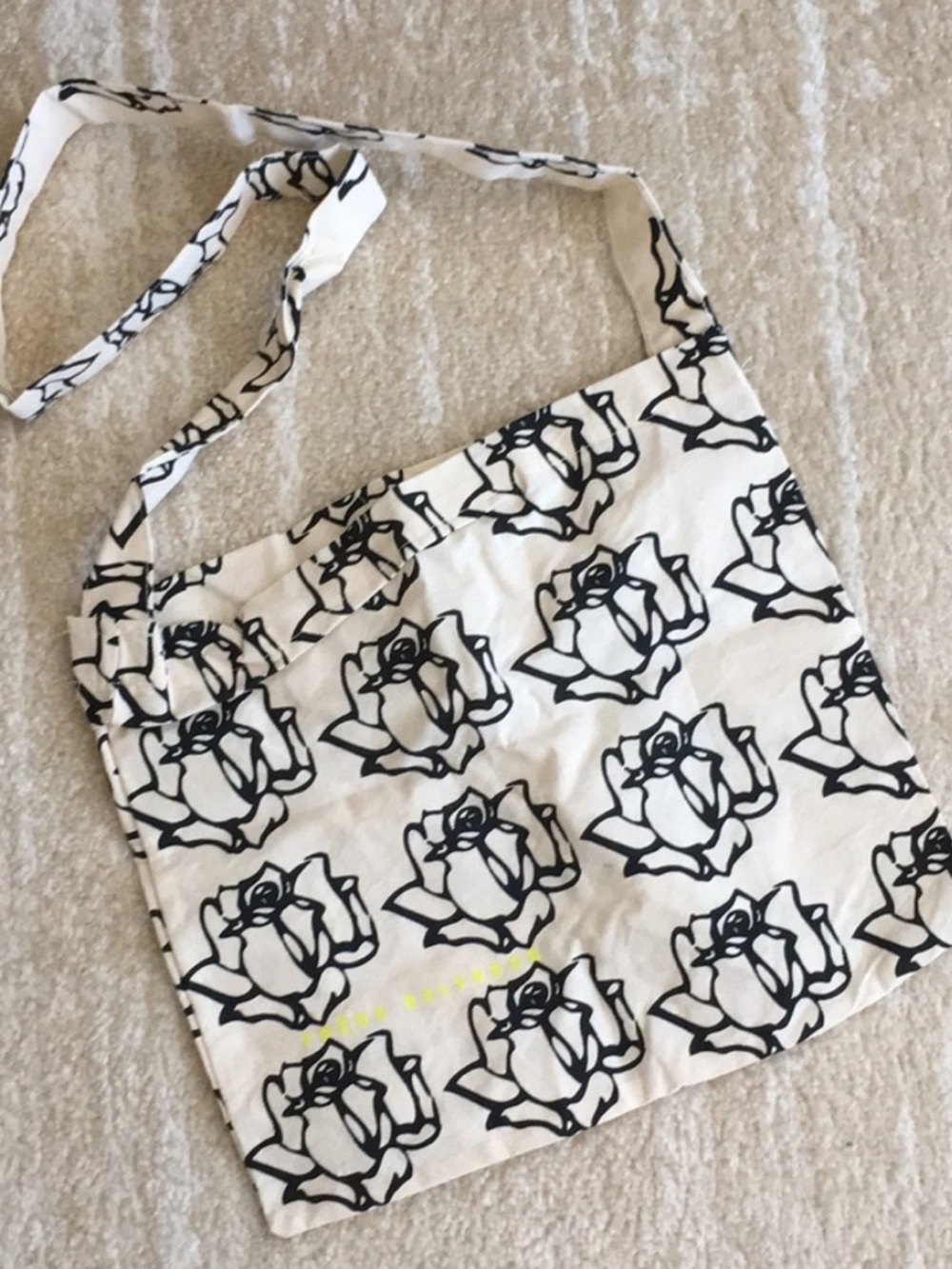 ❤️… Frida Salvador Cotton Tote Bag with Black Rose Print
